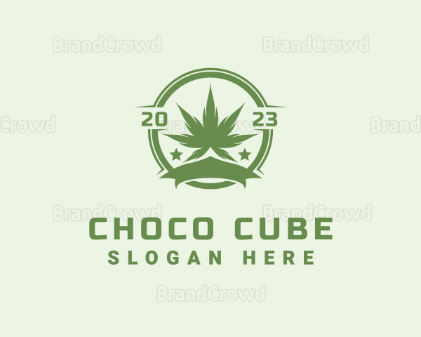 Marijuana Plant Badge Logo