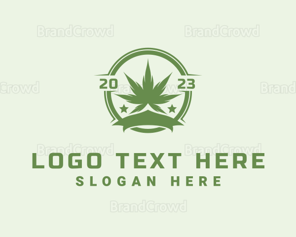 Marijuana Plant Badge Logo