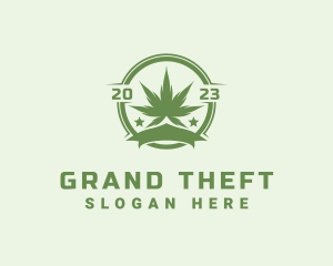 Cannabidioil - Marijuana Plant Badge logo design