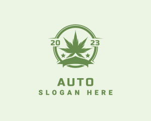 Planting - Marijuana Plant Badge logo design