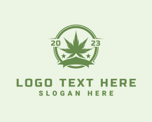 Weed - Marijuana Plant Badge logo design
