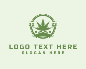 Marijuana Plant Badge Logo