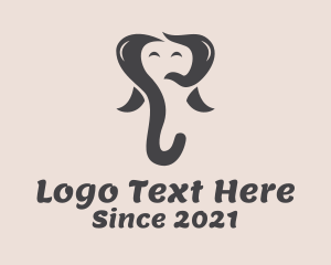 Happy - Happy Elephant Cartoon logo design