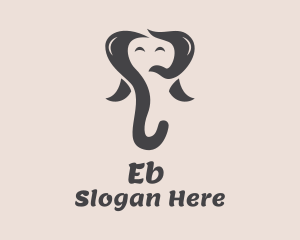 Happy Elephant Cartoon  Logo