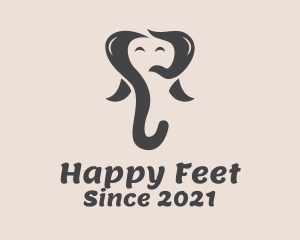 Happy Elephant Cartoon  logo design