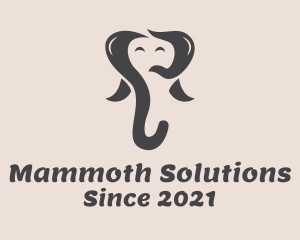 Mammoth - Happy Elephant Cartoon logo design