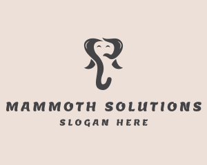 Happy Elephant Cartoon  logo design