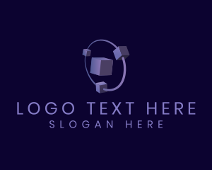 3d - Modern Tech Cube logo design