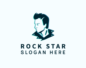 Rock - Glitch Rock Musician logo design