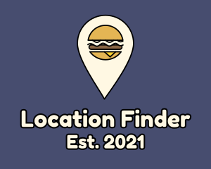 Geolocation - Burger Location Pin logo design