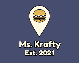 Map - Burger Location Pin logo design