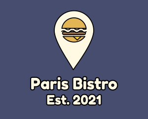 Burger Location Pin logo design