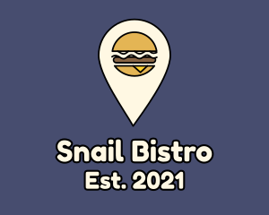 Burger Location Pin logo design