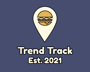 Burger Location Pin logo design