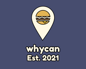 Burger Location Pin logo design