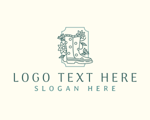 Boots - Floral Garden Boots logo design