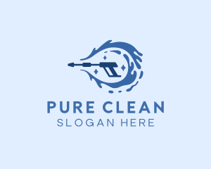 Pressure Washer Splash Cleaning logo design