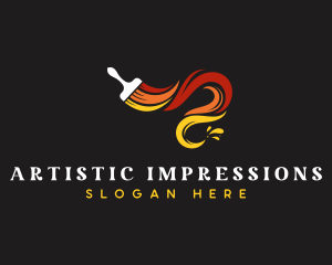 Paint Splash Brush logo design