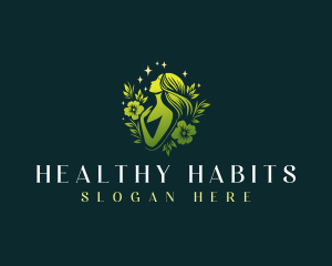 Floral Woman Wellness logo design