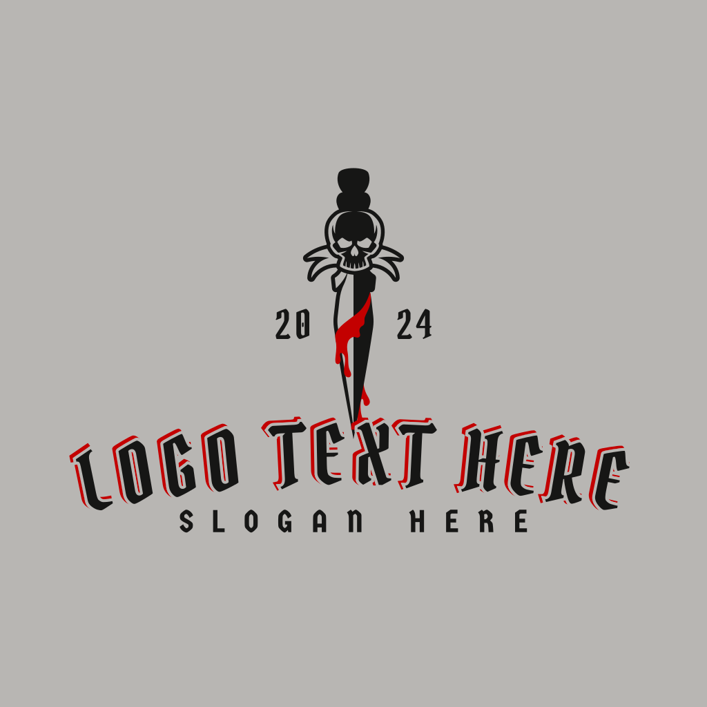 Skull Blood Dagger Logo | BrandCrowd Logo Maker