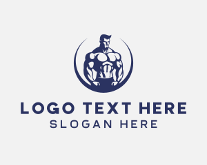 Bodybuilder - Muscular Body Fitness logo design