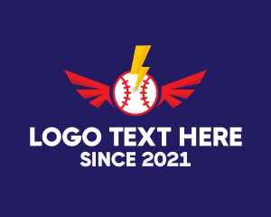 League - Thunder Baseball Wings logo design