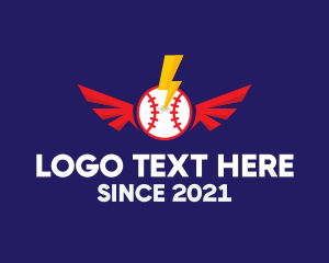 Baseball - Thunder Baseball Wings logo design