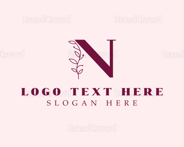 Floral Elegant Letter N Logo