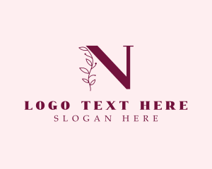 Natural - Floral Elegant Letter N logo design