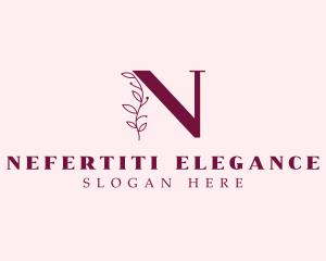 Floral Elegant Letter N logo design