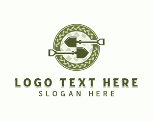 Landscaper - Leaf Shovel Gardening logo design