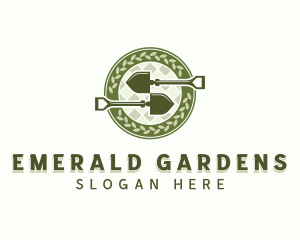 Lawn Shovel Gardening logo design