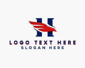 Military - Eagle Varsity Letter H logo design