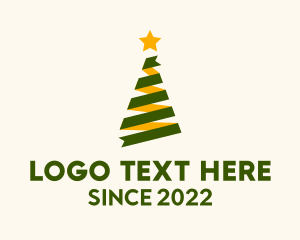 Decoration Shop - Ribbon Christmas Tree Decor logo design