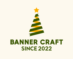 Ribbon Christmas Tree Decor  logo design