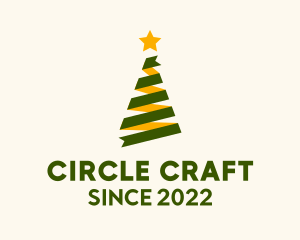 Ribbon Christmas Tree Decor  logo design