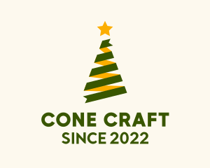 Ribbon Christmas Tree Decor  logo design