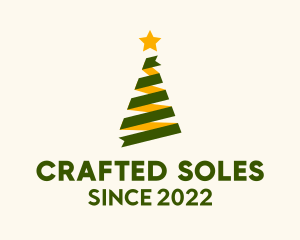 Ribbon Christmas Tree Decor  logo design