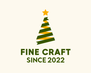 Ribbon Christmas Tree Decor  logo design