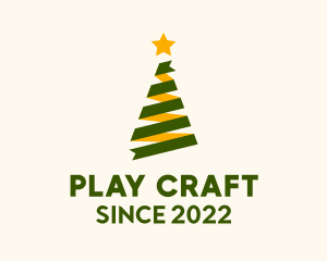 Ribbon Christmas Tree Decor  logo design