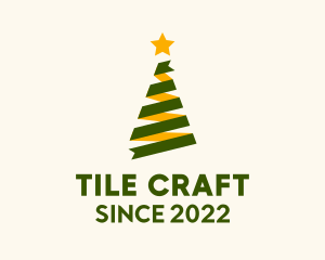 Ribbon Christmas Tree Decor  logo design