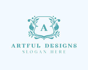 Luxury Floral Shield logo design