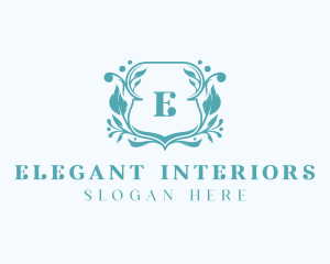 Luxury Floral Shield logo design