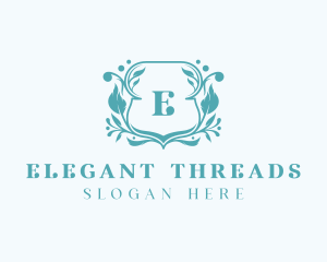 Luxury Floral Shield logo design