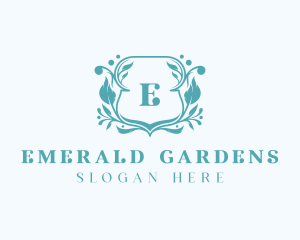 Luxury Floral Shield logo design