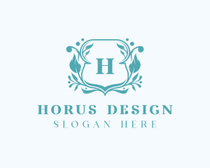 Luxury Floral Shield logo design