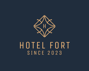 Geometric Hotel Real Estate logo design