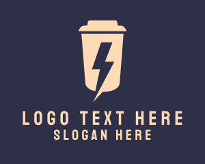 Thunder Bolt - Lightning Coffee Energy logo design