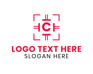 Focus - Red Target Crosshair logo design
