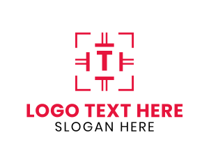 Tactical - Red Target Crosshair logo design